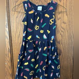 Hanna Andersson Navy Sleeveless Dress with Colorful Snack Print